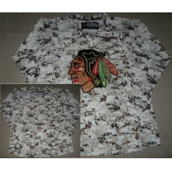 Chicago Blackhawks Blank White Camo NHL Jerseys