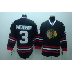 Chicago Blackhawks jerseys #3 Keith Magnuson black