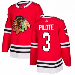 Mens Adidas Chicago Blackhawks 3 Pierre Pilote Premier Red Home NHL Jersey 