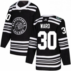 Mens Adidas Chicago Blackhawks 30 Cam Ward Authentic Black 2019 Winter Classic NHL Jerse