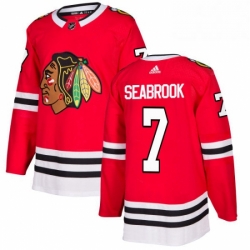 Mens Adidas Chicago Blackhawks 7 Brent Seabrook Authentic Red Home NHL Jersey 