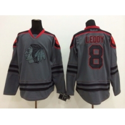 NHL chicago blackhawks #8 leddy Charcoal Cross Check Jerseys