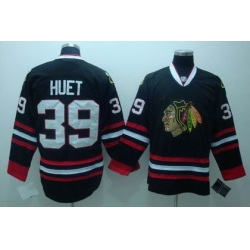 RBK Chicago Blackhawks #39 HUET jersey black