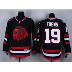 nhl jerseys chicago blackhawks #19 toews black[2014 Stadium Series][the skeleton head]