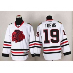 nhl jerseys chicago blackhawks #19 toews white[the skeleton head]