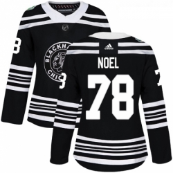 Womens Adidas Chicago Blackhawks 78 Nathan Noel Authentic Black 2019 Winter Classic NHL Jersey 