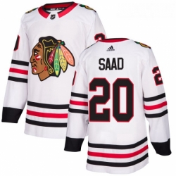 Youth Adidas Chicago Blackhawks 20 Brandon Saad Authentic White Away NHL Jersey 