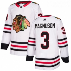 Youth Adidas Chicago Blackhawks 3 Keith Magnuson Authentic White Away NHL Jersey 