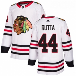 Youth Adidas Chicago Blackhawks 44 Jan Rutta Authentic White Away NHL Jersey 