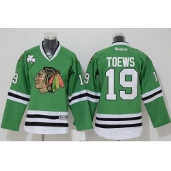 Youth Chicago Blackhawks #19 Jonathan Toews Stitched Green NHL Jersey