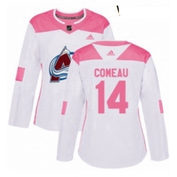 Womens Adidas Colorado Avalanche 14 Blake Comeau Authentic WhitePink Fashion NHL Jersey 