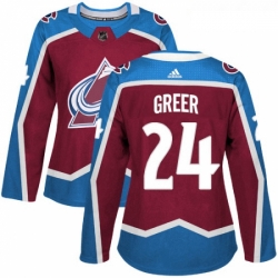 Womens Adidas Colorado Avalanche 24 AJ Greer Premier Burgundy Red Home NHL Jersey 