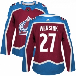 Womens Adidas Colorado Avalanche 27 John Wensink Authentic Burgundy Red Home NHL Jersey 