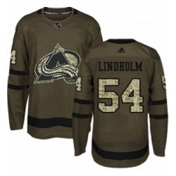 Youth Adidas Colorado Avalanche 54 Anton Lindholm Authentic Green Salute to Service NHL Jersey 