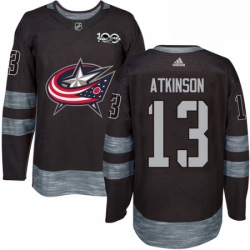 Mens Adidas Columbus Blue Jackets 13 Cam Atkinson Authentic Black 1917 2017 100th Anniversary NHL Jersey 