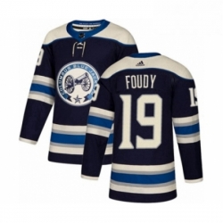 Mens Adidas Columbus Blue Jackets 19 Liam Foudy Premier Navy Blue Alternate NHL Jersey 