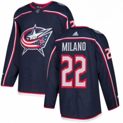 Mens Adidas Columbus Blue Jackets 22 Sonny Milano Premier Navy Blue Home NHL Jersey 