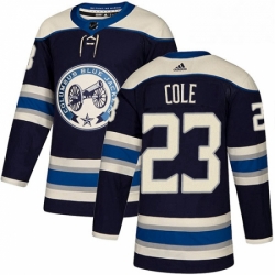 Mens Adidas Columbus Blue Jackets 23 Ian Cole Authentic Navy Blue Alternate NHL Jersey 