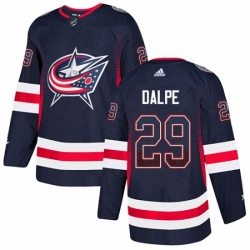 Mens Adidas Columbus Blue Jackets 29 Zac Dalpe Authentic Navy Blue Drift Fashion NHL Jersey 