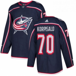 Mens Adidas Columbus Blue Jackets 70 Joonas Korpisalo Authentic Navy Blue Home NHL Jersey 