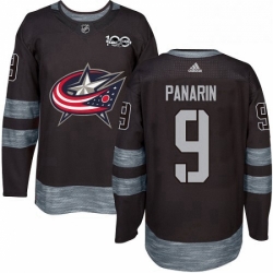 Mens Adidas Columbus Blue Jackets 9 Artemi Panarin Authentic Black 1917 2017 100th Anniversary NHL Jersey 