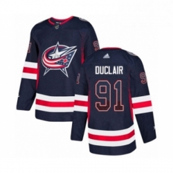 Mens Adidas Columbus Blue Jackets 91 Anthony Duclair Authentic Navy Blue Drift Fashion NHL Jersey 