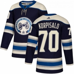 Youth Adidas Columbus Blue Jackets 70 Joonas Korpisalo Authentic Navy Blue Alternate NHL Jersey 