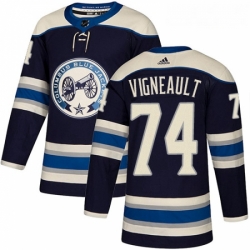 Youth Adidas Columbus Blue Jackets 74 Sam Vigneault Authentic Navy Blue Alternate NHL Jersey 