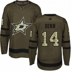 Mens Adidas Dallas Stars 14 Jamie Benn Authentic Green Salute to Service NHL Jersey 