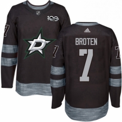 Mens Adidas Dallas Stars 7 Neal Broten Authentic Black 1917 2017 100th Anniversary NHL Jersey 