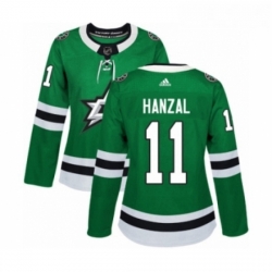 Womens Adidas Dallas Stars 11 Martin Hanzal Premier Green Home NHL Jersey 