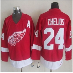 Detroit Red Wings #24 Chris Chelios Red CCM Throwback Stitched NHL Jersey