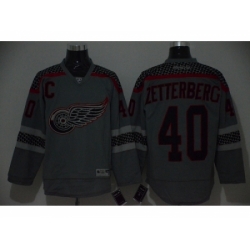 NHL detroit red wings #40 Henrik Zetterberg Charcoal Cross Check Fashion jerseys