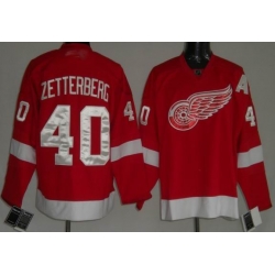 RBK Detoit Red Wings #40 Henrik Zetterberg Red