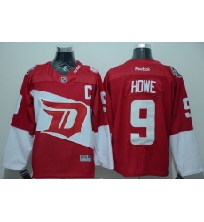 Red Wings #9 Gordie Howe Red 2016 Stadium Series Stitched NHL Jersey