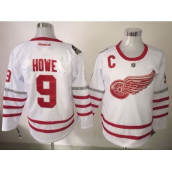 Red Wings 9 Gordie Howe White 2017 Centennial Classic Reebok Jersey