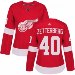 Womens Adidas Detroit Red Wings 40 Henrik Zetterberg Premier Red Home NHL Jersey 