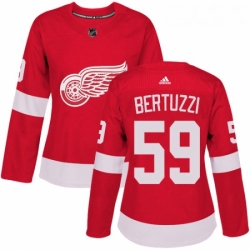 Womens Adidas Detroit Red Wings 59 Tyler Bertuzzi Authentic Red Home NHL Jersey 