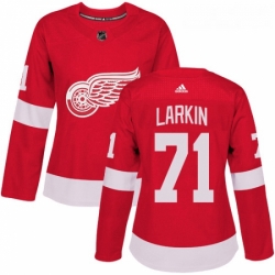 Womens Adidas Detroit Red Wings 71 Dylan Larkin Premier Red Home NHL Jersey 