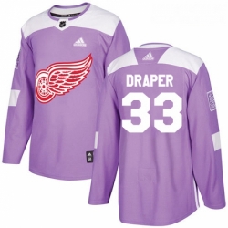 Youth Adidas Detroit Red Wings 33 Kris Draper Authentic Purple Fights Cancer Practice NHL Jersey 