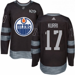 Mens Adidas Edmonton Oilers 17 Jari Kurri Authentic Black 1917 2017 100th Anniversary NHL Jersey 