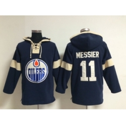 NHL edmonton oilers #11 messier blue jerseys(pullover hooded sweatshirt)