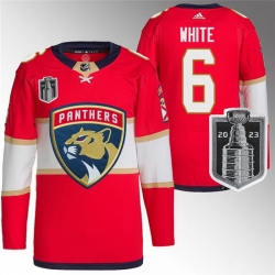 Men Florida Panthers 6 Colin White Red 2023 Stanley Cup Final Stitched Jersey