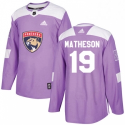 Mens Adidas Florida Panthers 19 Michael Matheson Authentic Purple Fights Cancer Practice NHL Jersey 