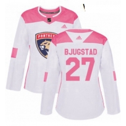 Womens Adidas Florida Panthers 27 Nick Bjugstad Authentic WhitePink Fashion NHL Jersey 