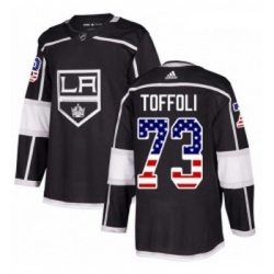 Youth Adidas Los Angeles Kings 73 Tyler Toffoli Authentic Black USA Flag Fashion NHL Jersey 