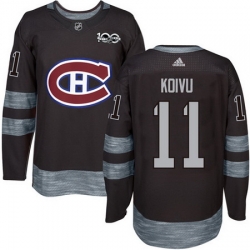 Canadiens #11 Saku Koivu Black 1917 2017 100th Anniversary Stitched NHL Jersey