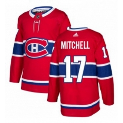 Mens Adidas Montreal Canadiens 17 Torrey Mitchell Premier Red Home NHL Jersey 