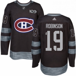 Mens Adidas Montreal Canadiens 19 Larry Robinson Premier Black 1917 2017 100th Anniversary NHL Jersey 