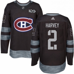 Mens Adidas Montreal Canadiens 2 Doug Harvey Premier Black 1917 2017 100th Anniversary NHL Jersey 